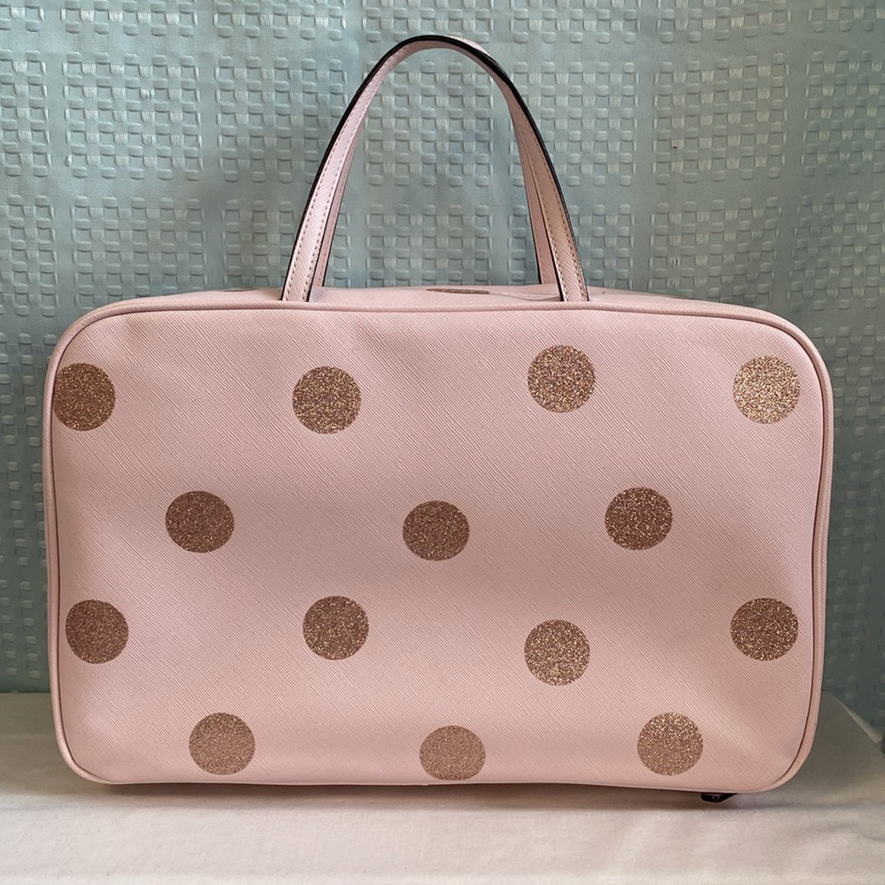*SOLD*Kate Spade Haven Lane Glitter Polka Dot Giana Travel Cosmetic Case In - Picture 3 of 14
